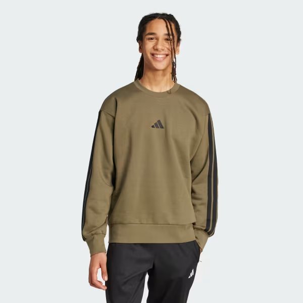 adidas Essentials 3-Stripes fleece sweatshirt