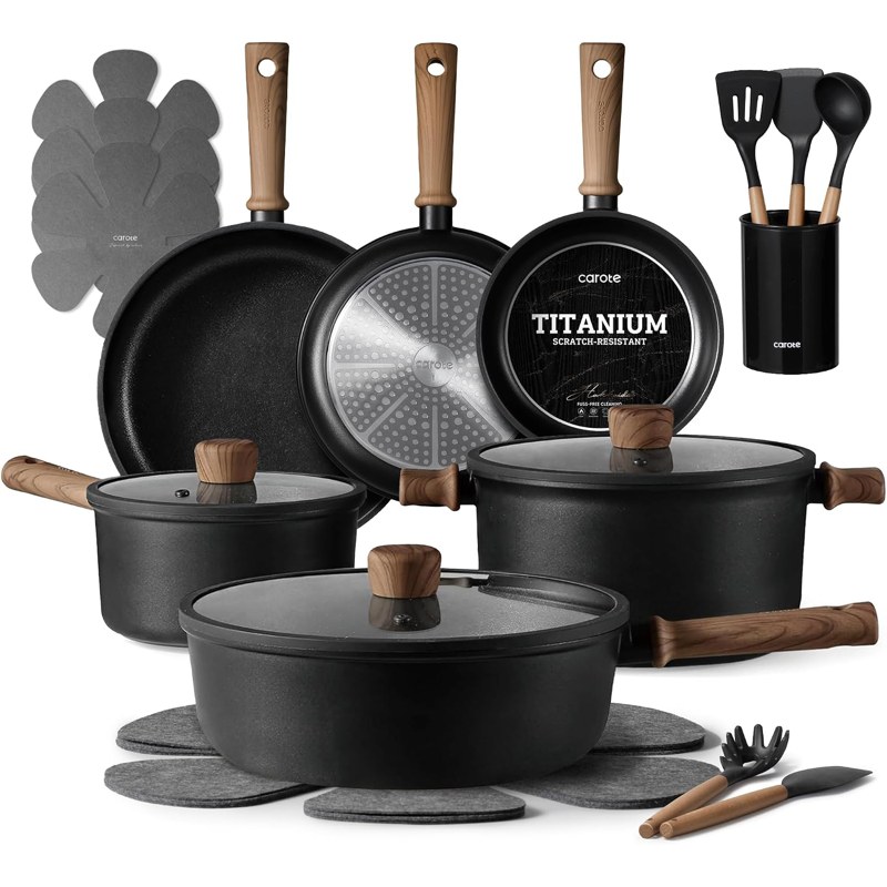 CAROTE 21-pc nonstick cookware set