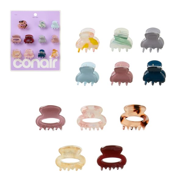 Conair Luxe mini claw clips 11pk