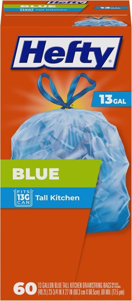 Hefty Blue 13-gal trash bags 60ct
