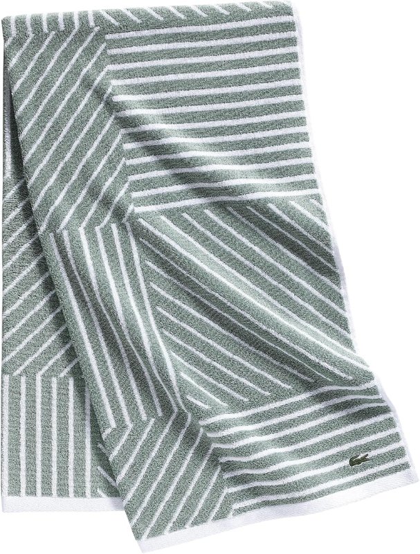 Lacoste striped bath towel