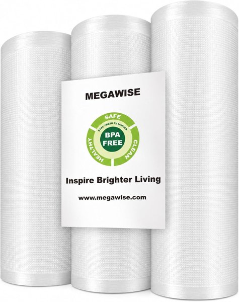 MEGAWISE vacuum sealer bags, 3 rolls