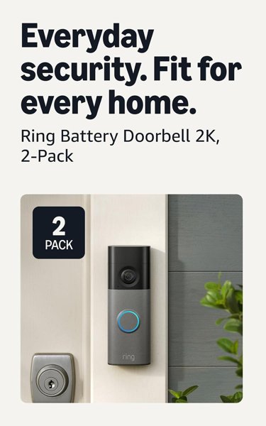 Ring Battery Doorbell 2K 2-pack