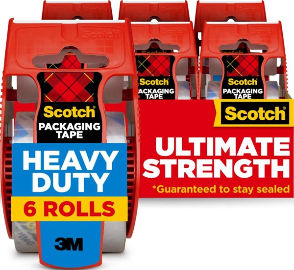Scotch heavy duty packing tape 6 rolls