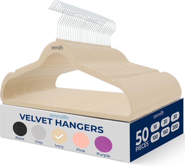 SereneLife velvet hangers, 50 pack