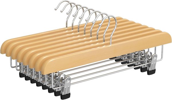 SONGMICS wood pants hangers, 8-pack