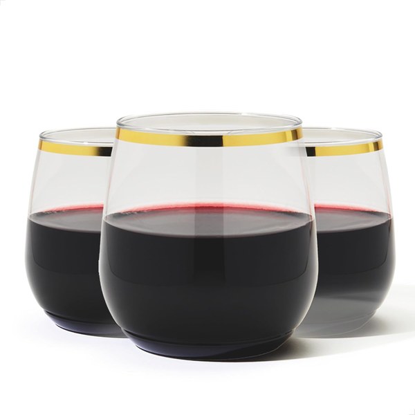 TOSSWARE gold-rim glasses, 12-pk