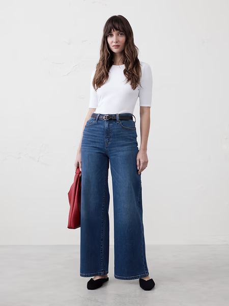 BR Factory wide-leg high-rise jean