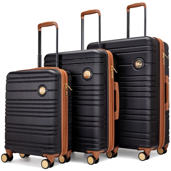 Brickell 3-piece expandable spinner luggage set