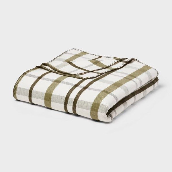 Threshold brushed cotton blanket