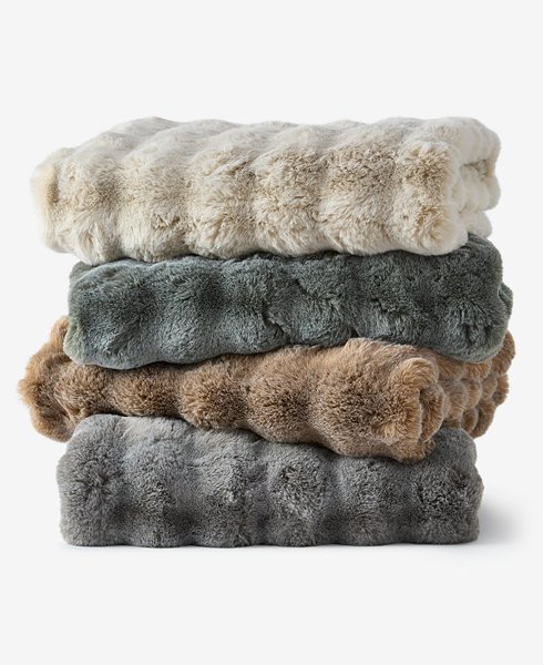 Hotel Collection faux-fur throw