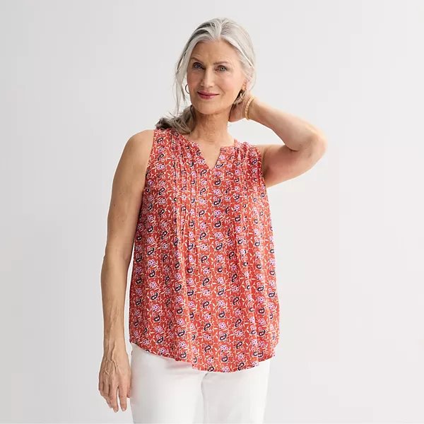 Croft and Barrow pintuck shell top