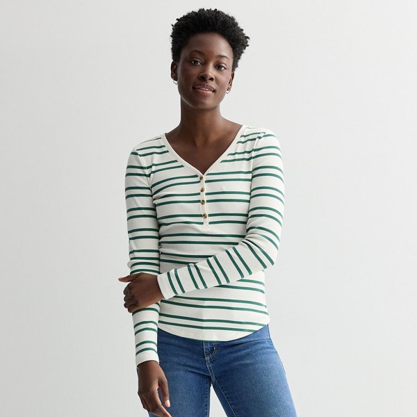 Women's Sonoma rib long sleeve henley