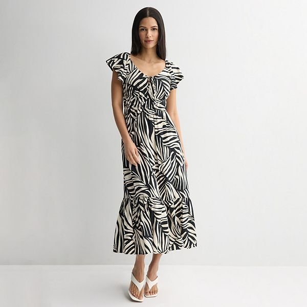 Nine West flutter sleeve maxi dress
