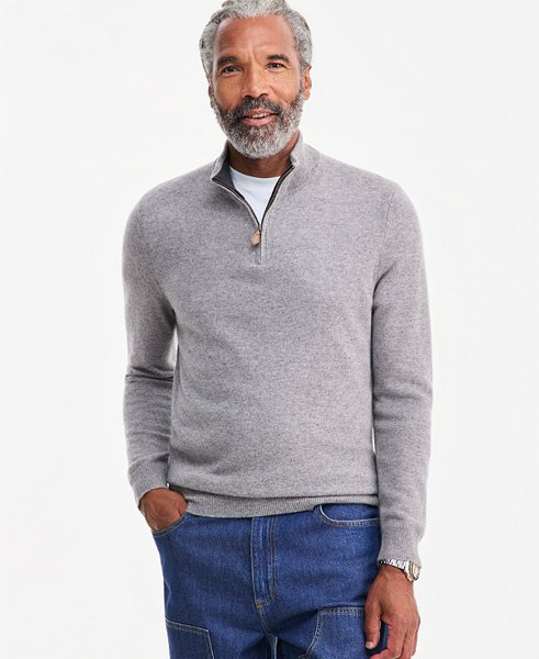 Club Room men's cashmere quarter-zip
