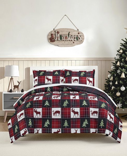 Deer Check 3-pc comforter set