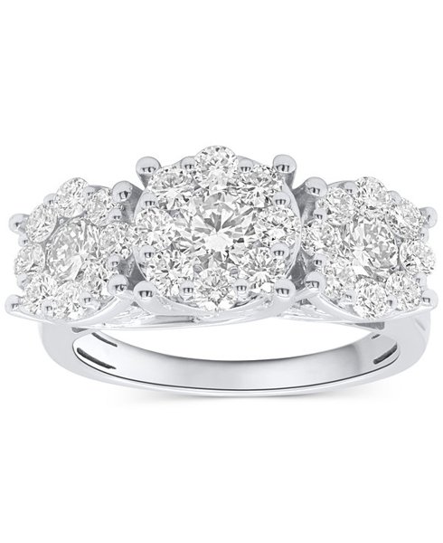 Lab-grown diamond 3-stone ring 2 ct
