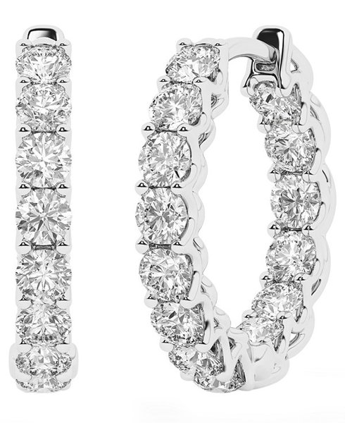 Lab-grown diamond hoops 2 ct