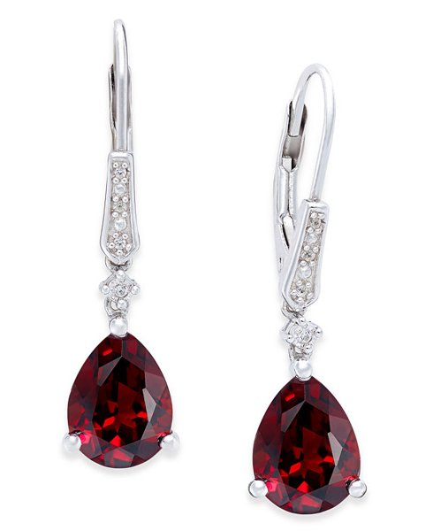 Birthstone drop earrings