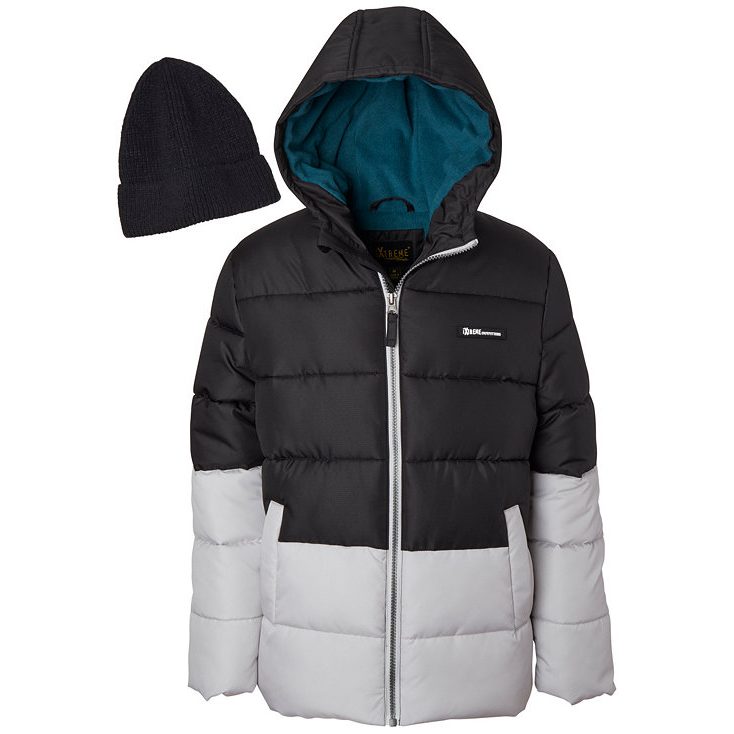 Ixtreme boys' puffer jacket and hat set