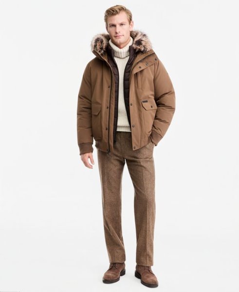 Michael Kors men's hooded bomber jacket