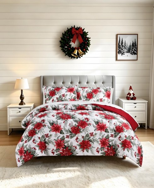 Poinsettia 3-pc comforter set