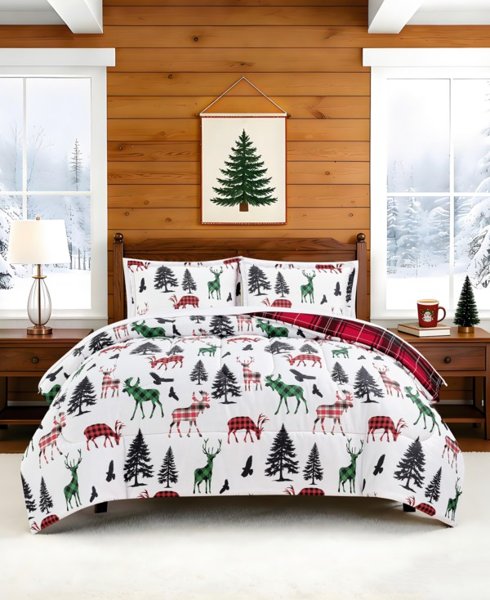 Macy's Winter Scene Deer 3-pc comforter set