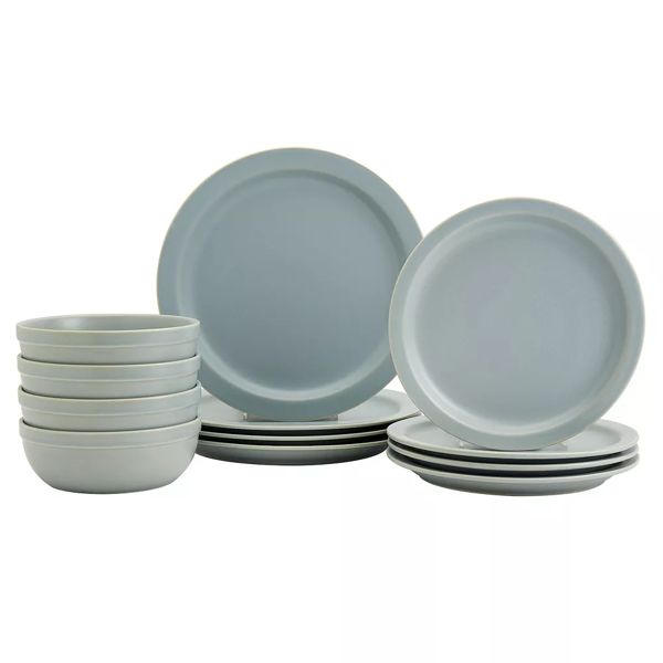 Mingle & Co. 12-pc Giselle Aqua dinnerware set