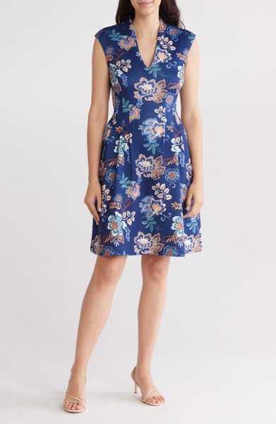 Vince Camuto floral scuba dress