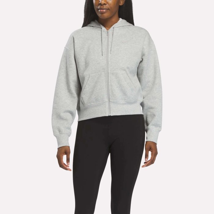 Reebok women's cropped full-zip hoodie