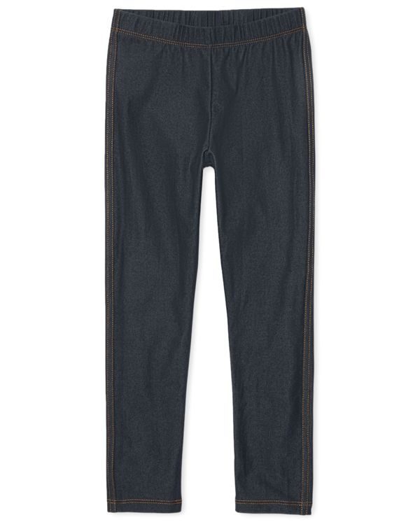 Girls faux denim leggings