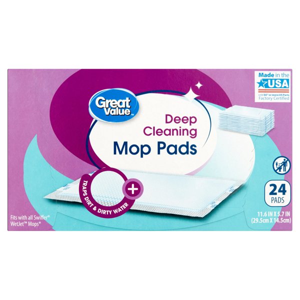 Great Value mop pads 24-ct