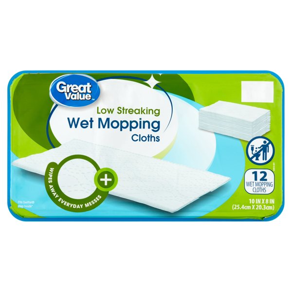 Great Value wet mopping cloths 12-ct
