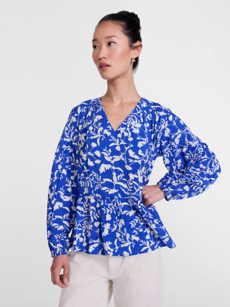 Scenario gathered yoke blouse