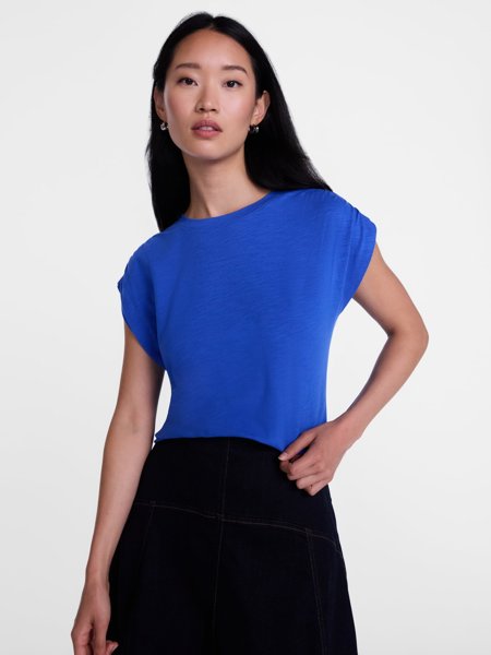 Scenario shirred shoulder tee