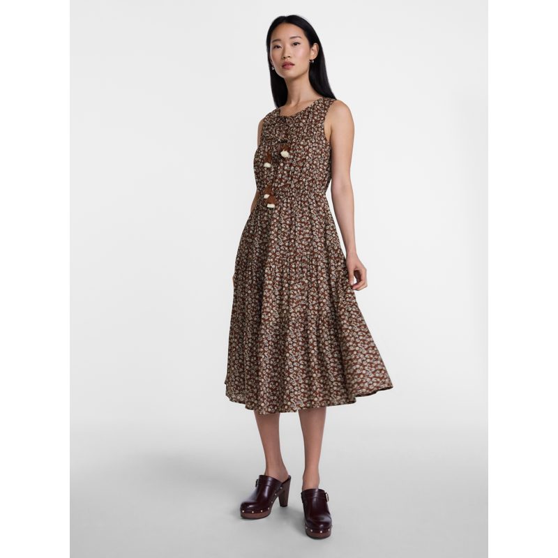 Scenario tiered midi dress