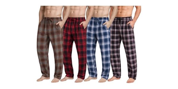 Men's flannel pajama pants 4-pack